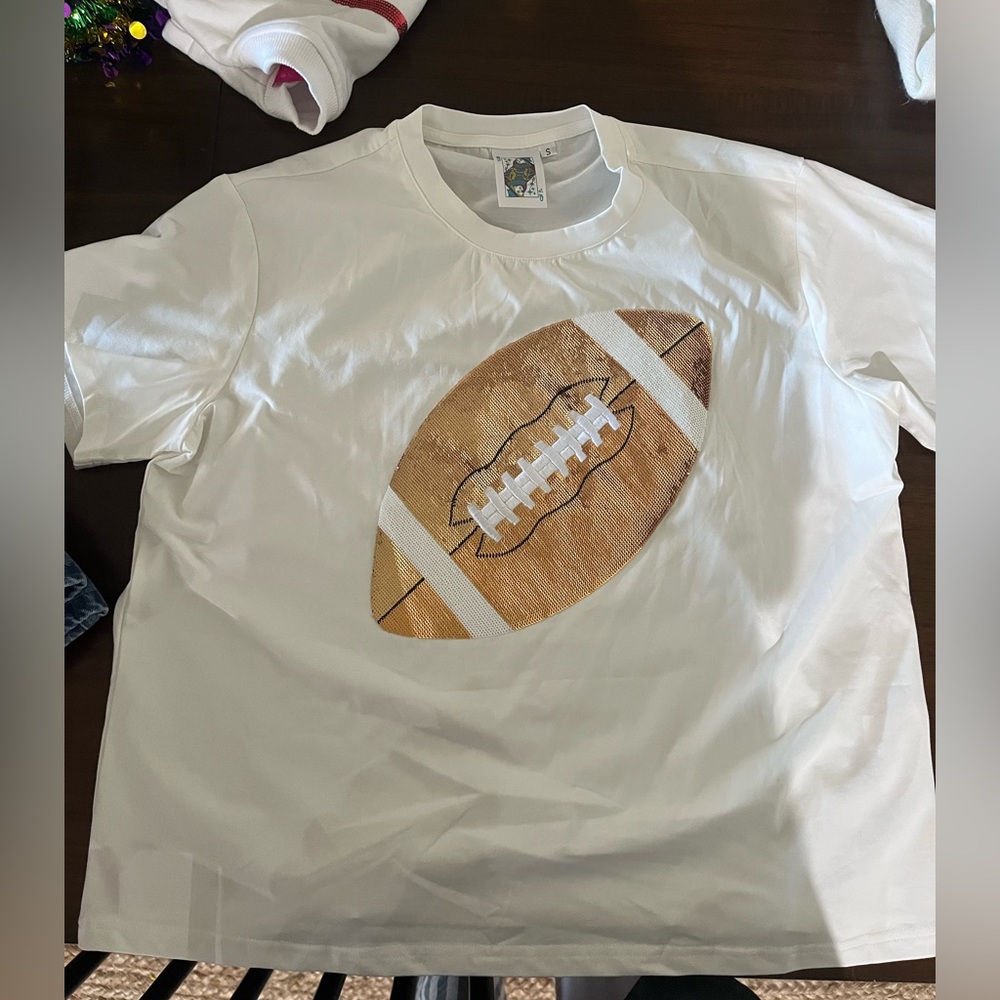 Queen of Sparkles football tee
